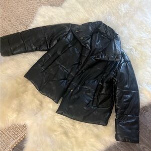 INC International Concepts Black Puffer Jacket
